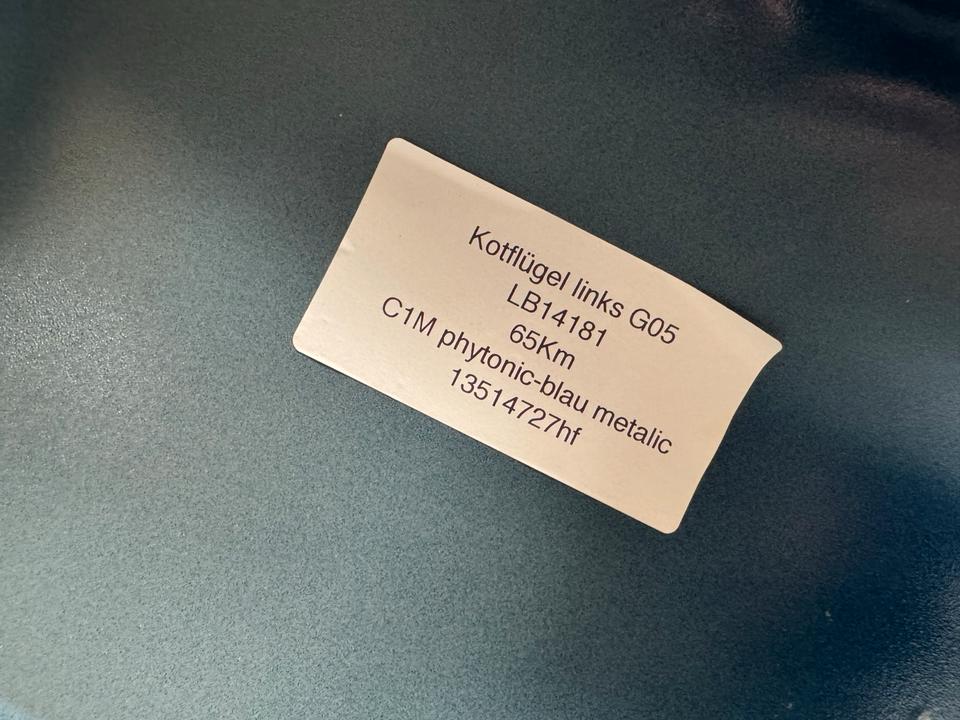 BMW X5 G05 – venstre forskærm uden ladeklap, Phytonic blå C1M – foto 4