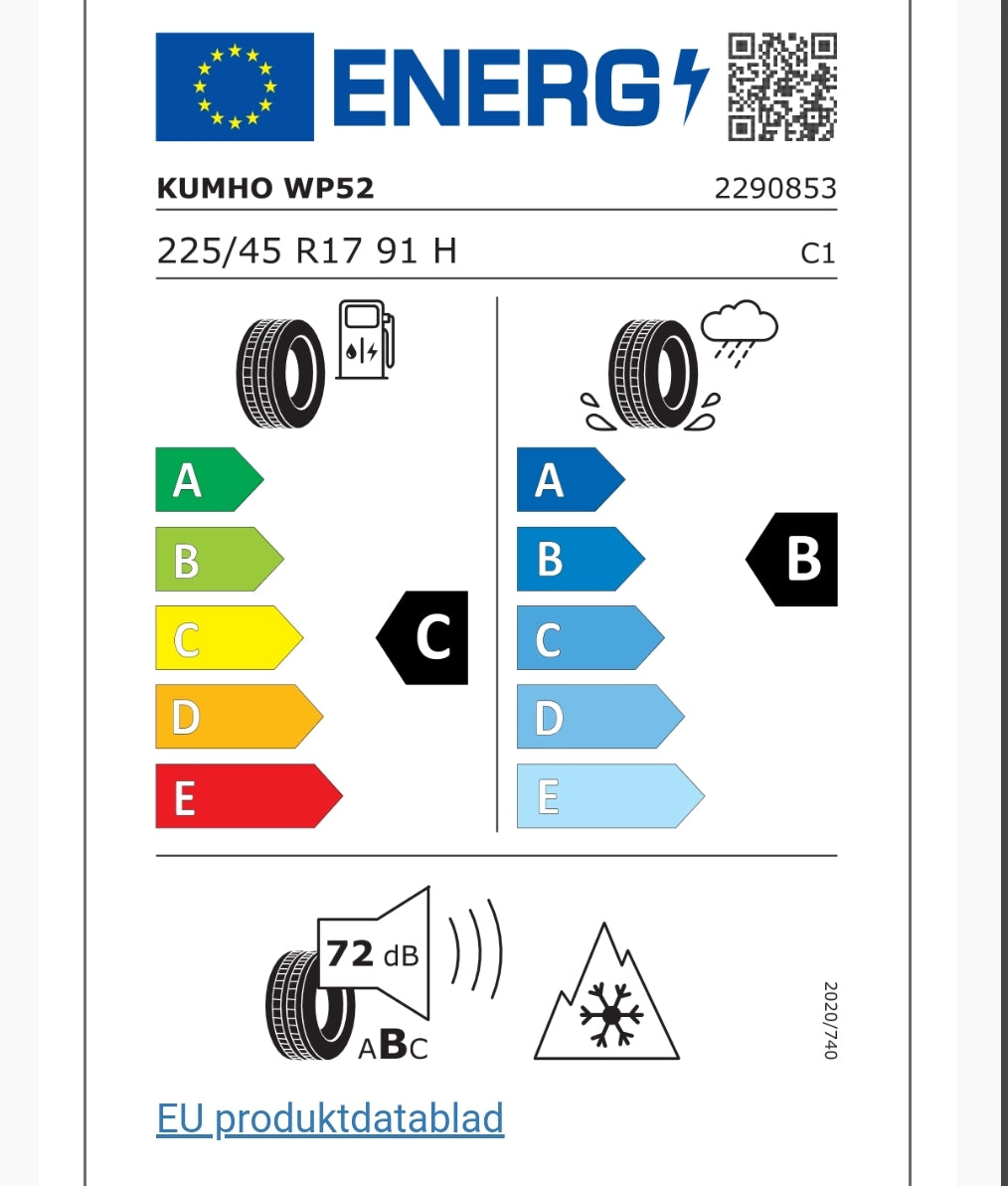 Kumho WinterCraft 225/45 R17 91H