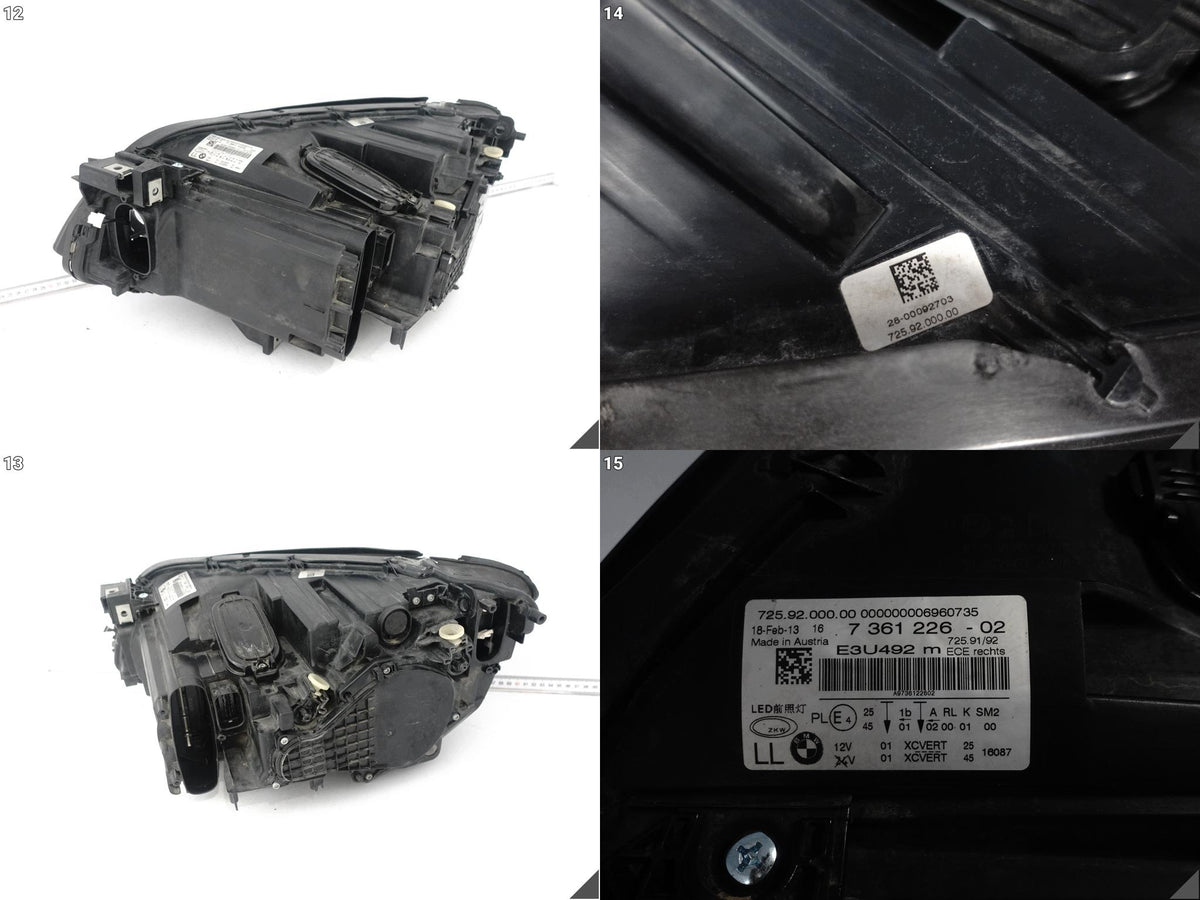BMW 7-serie F01/F02 LCI – højre adaptiv LED-forlygte, EU, 7361226 – skadet hus – foto 5