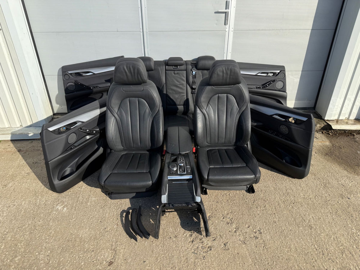 BMW X6 F16 – komplet sort comfort-læderkabine, EU/LHD, som vist