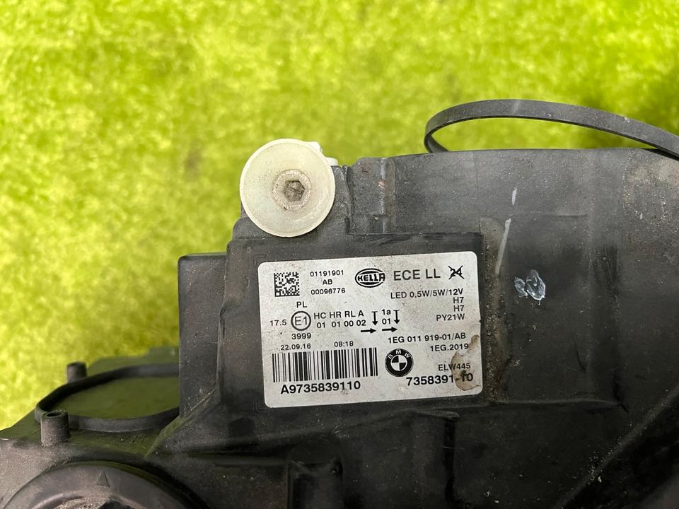BMW F20/F21 LCI – venstre H7-halogenforlygte EU med LED-kørelys, 7358391-10 – dokumentationsfoto 3