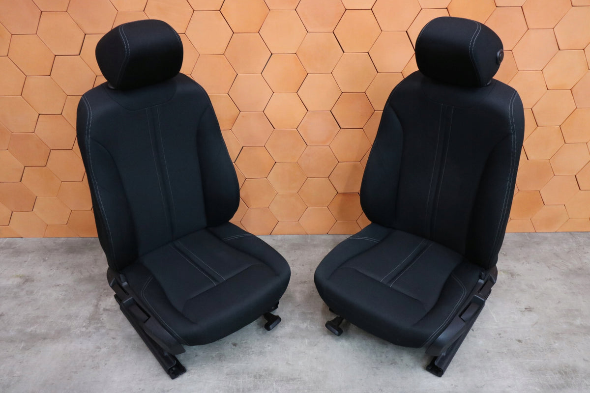 BMW F30/F31 standardforsæder – CCL1 antracit stof, manuel, EU – uden airbags