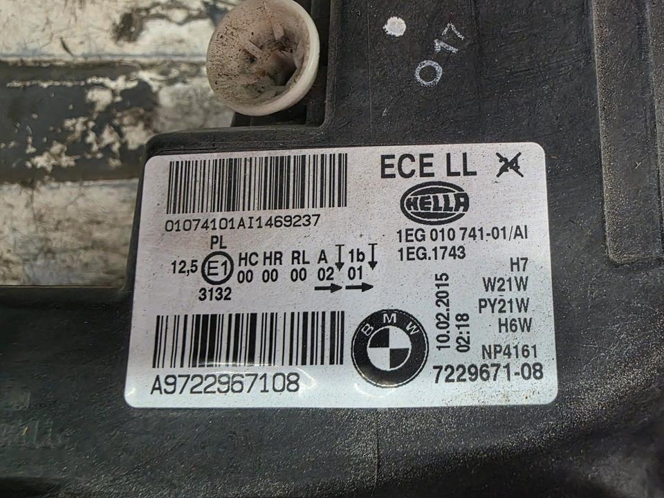 BMW F20/F21 før LCI – venstre H7-halogenforlygte EU, 7229671-08, uden alle dæksler – konkret del, foto 4