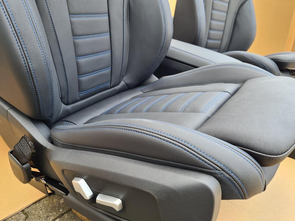 BMW G26 Gran Coupé – sort/blåt Vernasca-sædesæt med memory, varme og fire dørbeklædninger – foto 8