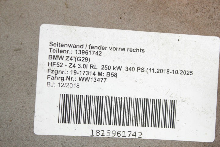 BMW Z4 G29 højre forskærm – C41 Frozen Orange, OE 41008495962 – foto 3