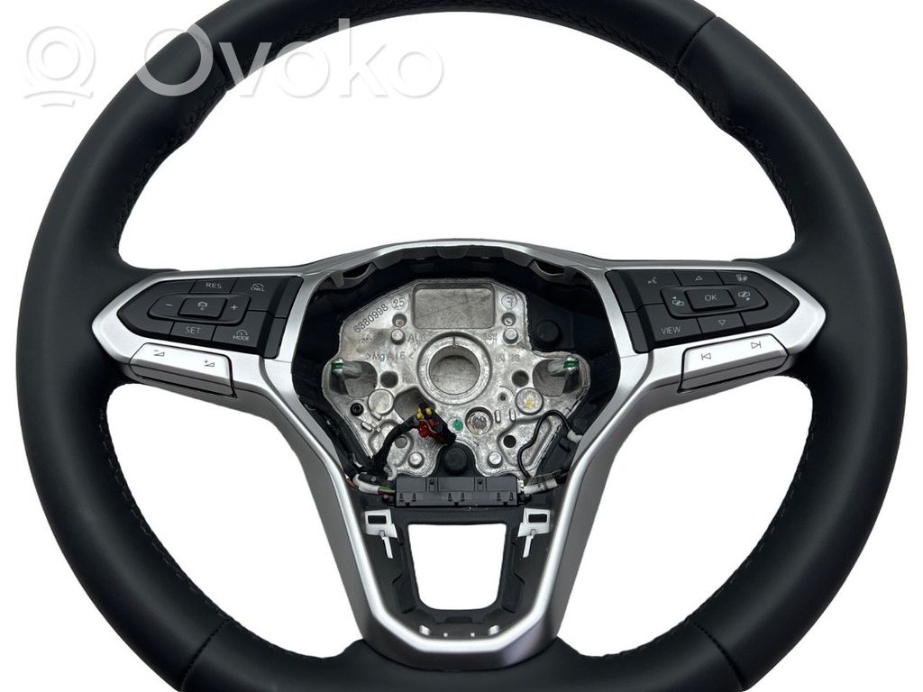 VW Multivan T7 multifunktionsrat 7T0419089 – sort læder, uden airbag – originalt detailfoto