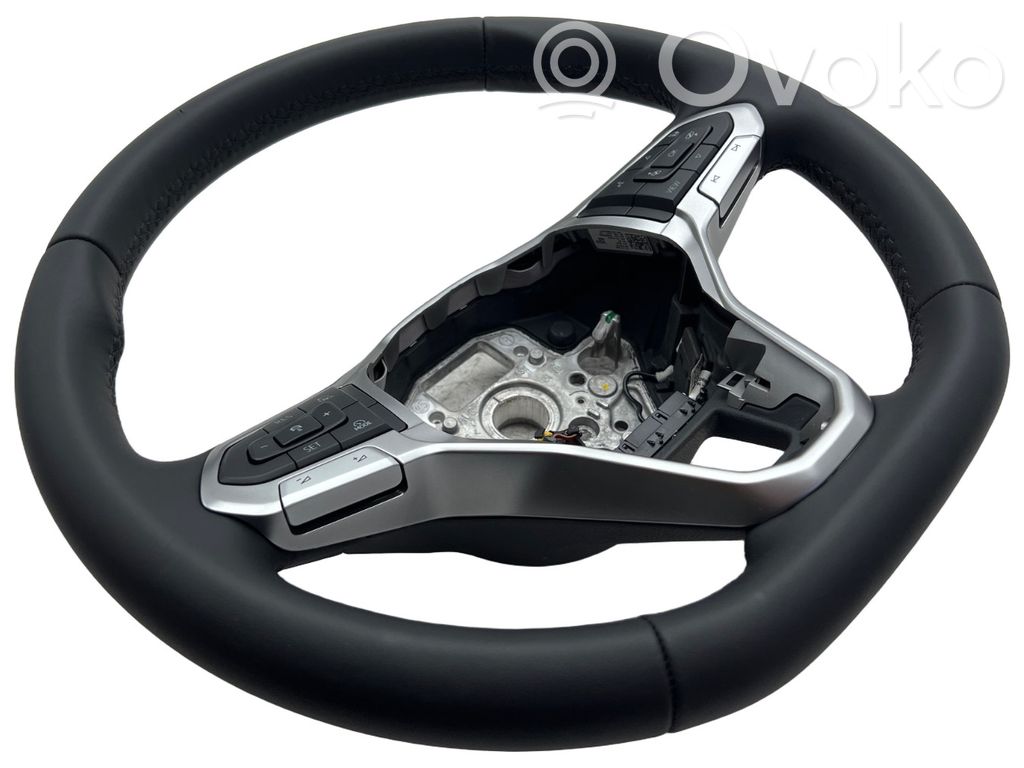 VW Multivan T7 multifunktionsrat 7T0419089 – sort læder, uden airbag – originalfoto af den konkrete del
