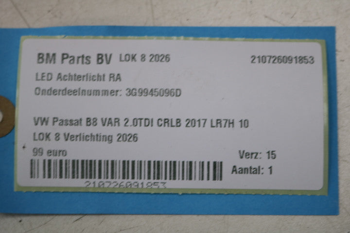 VW Passat B8 Variant højre ydre LED-baglygte – 3G9945096D – originalfoto 6 af den konkrete vare