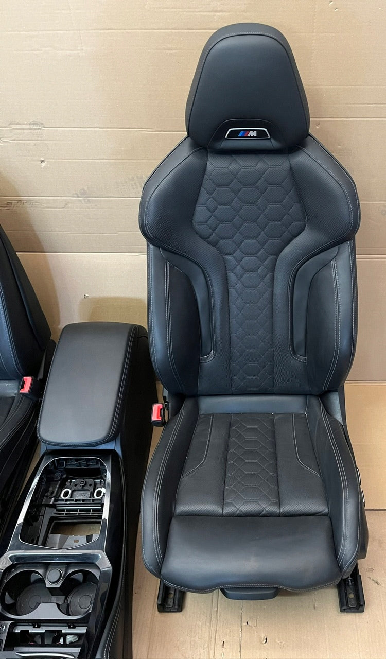 BMW X4 M F98 LCI 2024 – sort M-sædesæt med dørpaneler, konsol og modul – foto 4