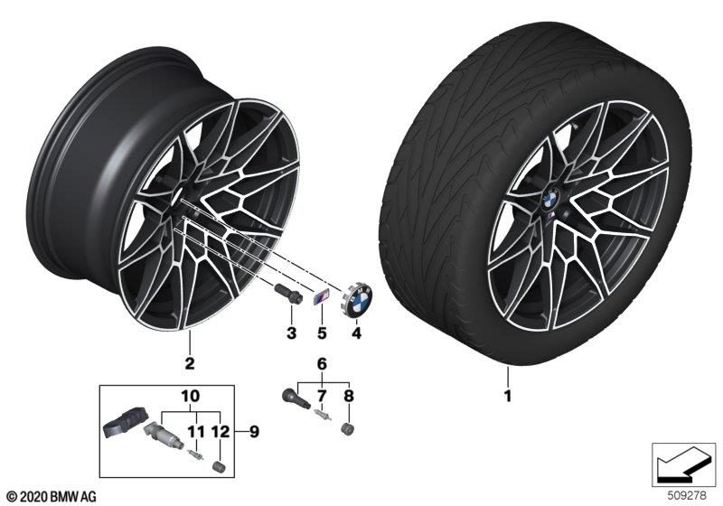 BMW OE 36108093837 – 3 Series G80 M3, 3 Series G81 M3 Touring, 4 Series G82 M4 20″ – originale fælge