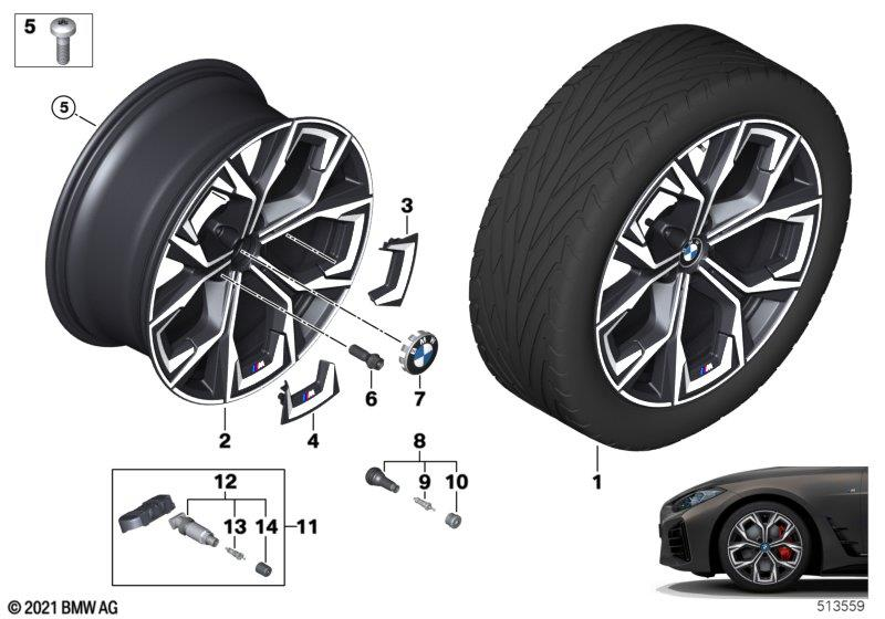 BMW OE 36118747306 – 4 Series G26 Gran Coupe, i4 G26 Gran Coupe 19″ – originale fælge