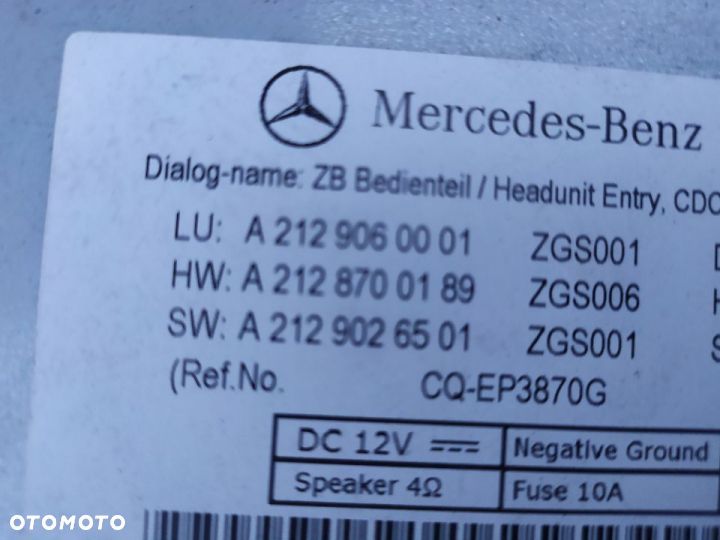 Mercedes E-Klasse W212 – radioenhed A2129060001