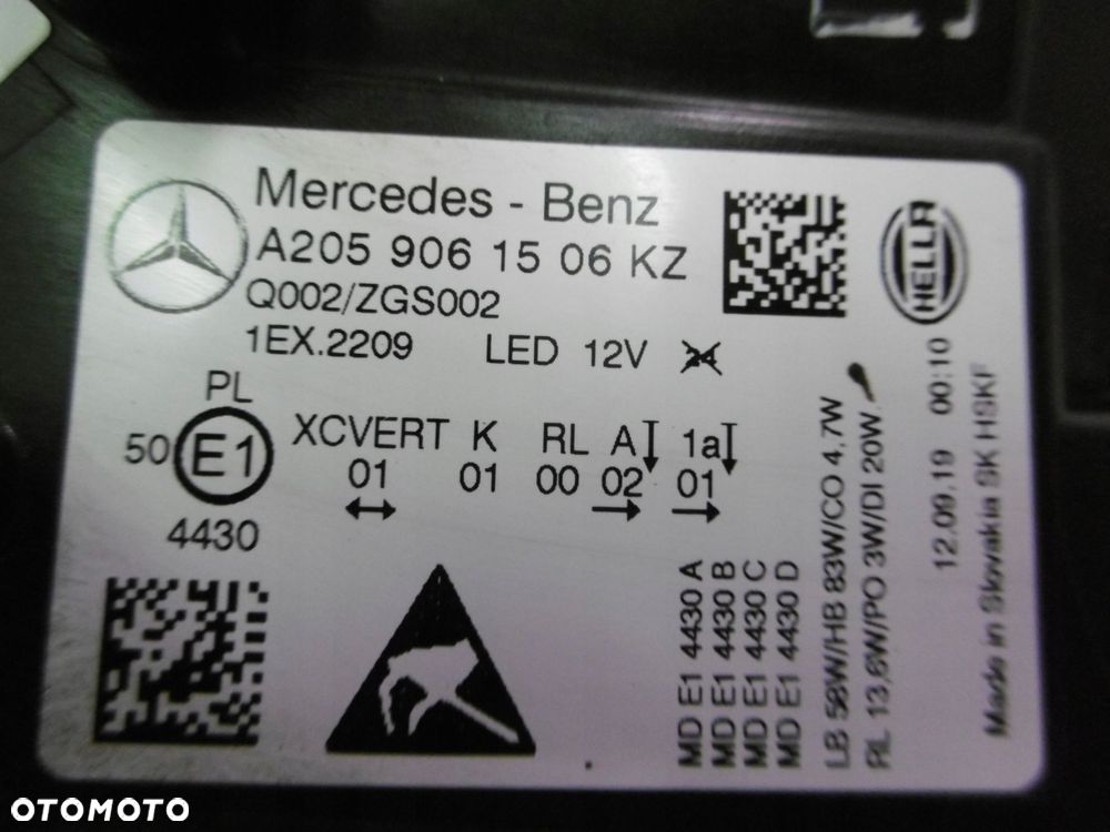 Mercedes C-Klasse W205 facelift – venstre Multibeam LED-forlygte