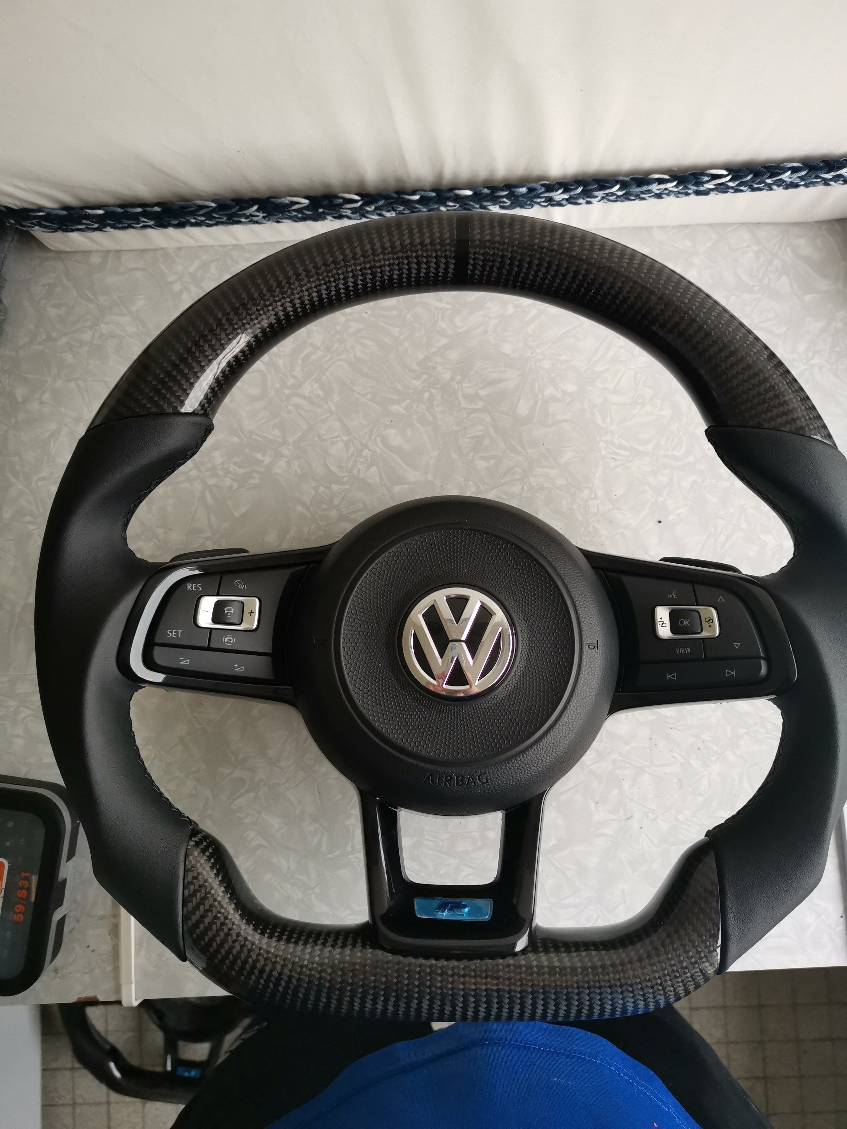 VW carbon/Alcantara/læder Rat
