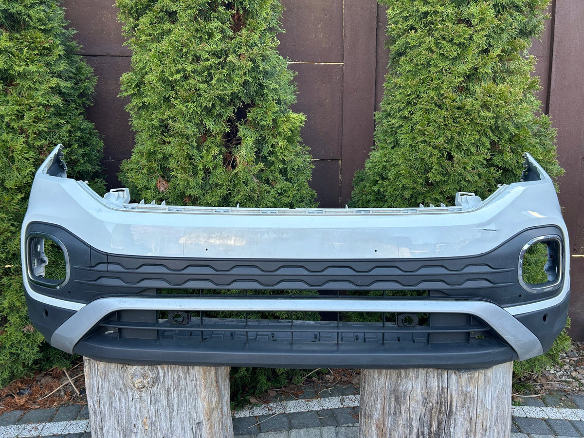 Originalfoto af den konkrete brugte del – VW T-Cross forkofanger – brugt, til lakering