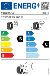 EU-dækmærke Yokohama Advan V61 235/60 R19