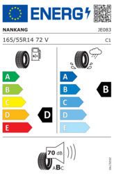 EU-dækmærke 165/55 R14 72V
