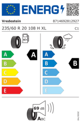 EU-dækmærke 235/60 R20 108H