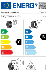 EU-dækmærke Falken Eurowinter HS02 PRO 245/70 R18
