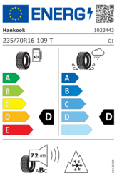 EU-dækmærke Hankook Dynapro AT2 RF11 235/70 R16