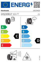 EU-dækmærke Hankook Dynapro AT2 RF11 245/65 R17