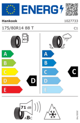 EU-dækmærke 175/80 R14 88T