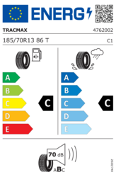 EU-dækmærke 185/70 R13 86T