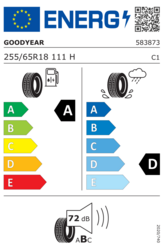 EU-dækmærke Goodyear Wrangler Territory AT/S 255/65 R18