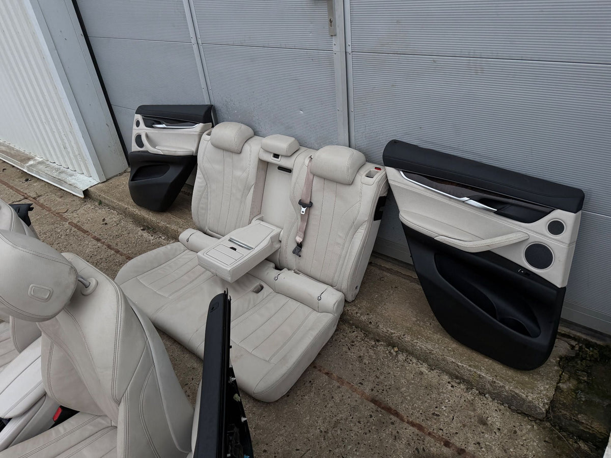 BMW X6 F16 beige bagsæde og dørbeklædninger – konkret brugt stand