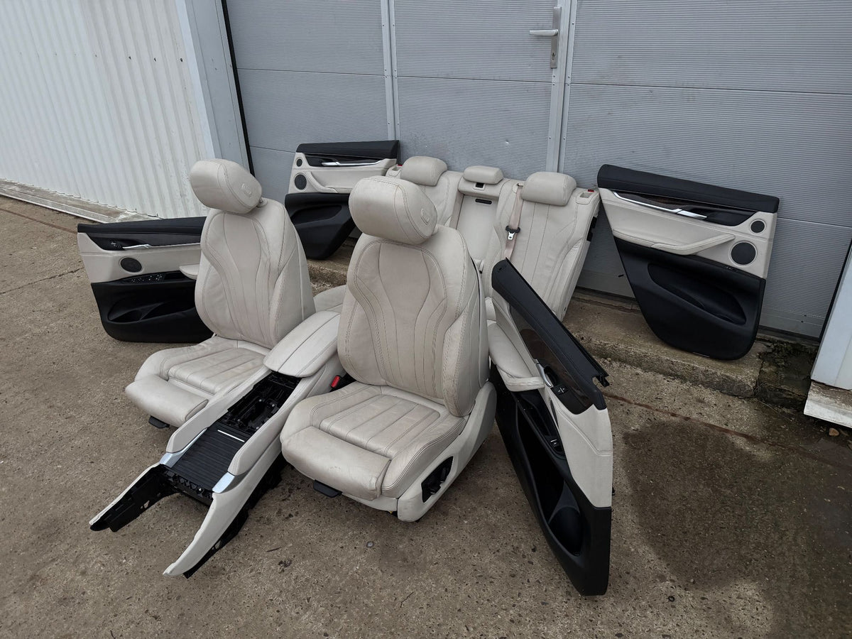 BMW X6 F16 beige elektriske forsæder – konkret brugt stand og slid