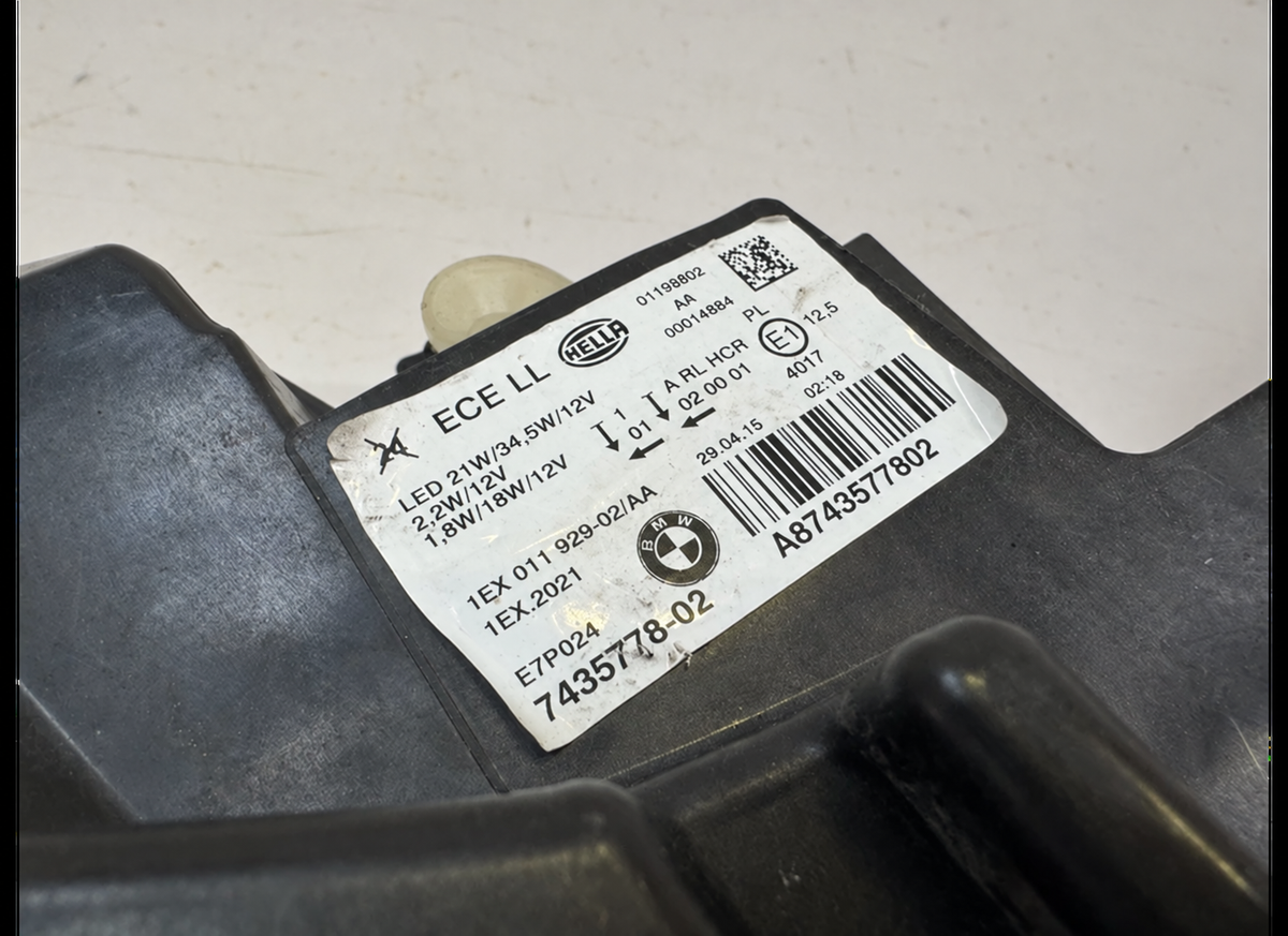 BMW F20/F21 LCI – højre ikke-adaptiv LED-forlygte EU, 7435778-02, uden moduler – dokumentationsfoto 5