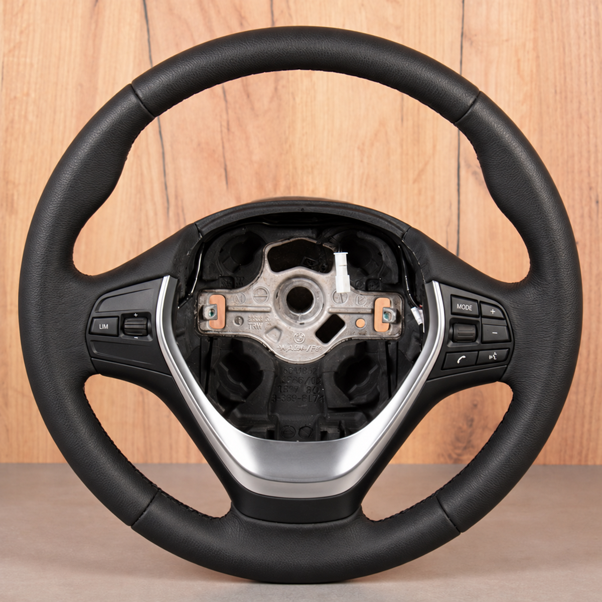 BMW F30/F31 sportsrat i sort læder med LIM – uden airbag