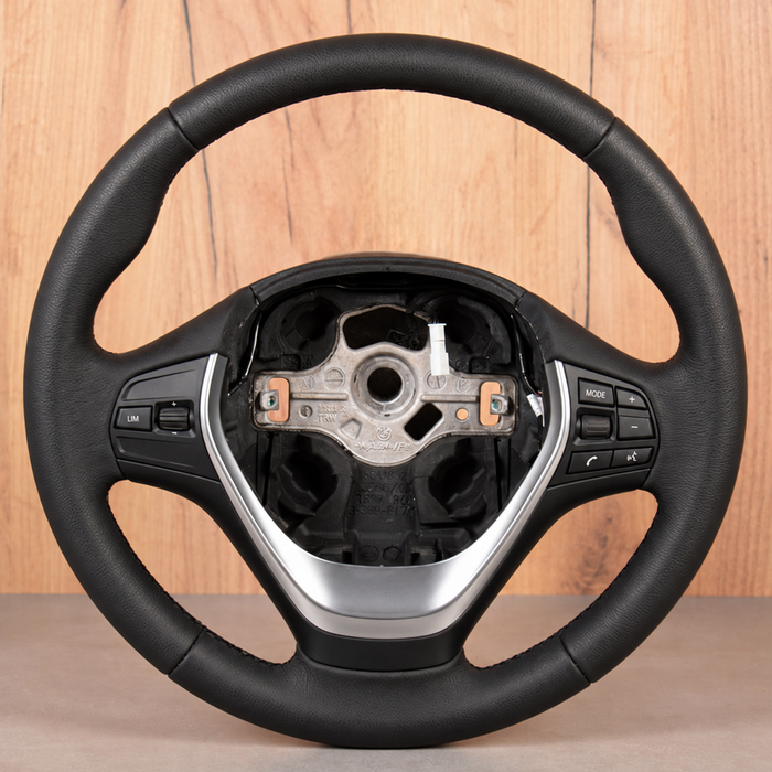 BMW F30/F31 sportsrat i sort læder med LIM – uden airbag
