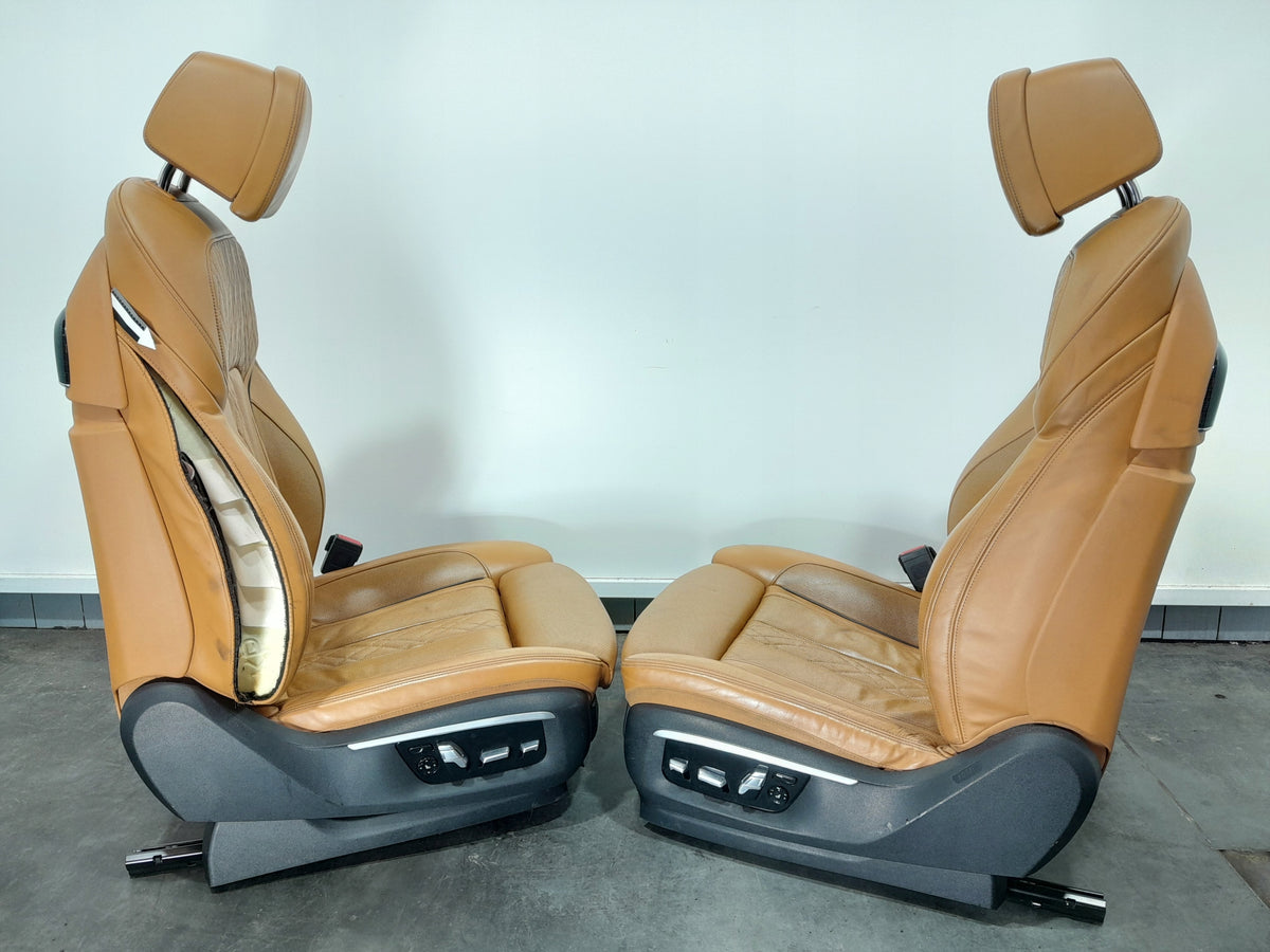 BMW 7-serie G11 – Cognac Nappa comfort-sædesæt – airbagudløsning og manglende moduler – foto 6 af den konkrete vare