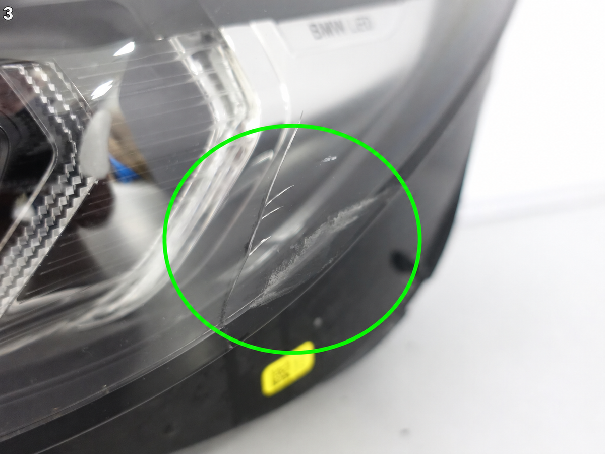 BMW Z4 G29 venstre LED-forlygte EU – OE 9481251, revnet glas, reparationsdel – foto 3 af den konkrete del
