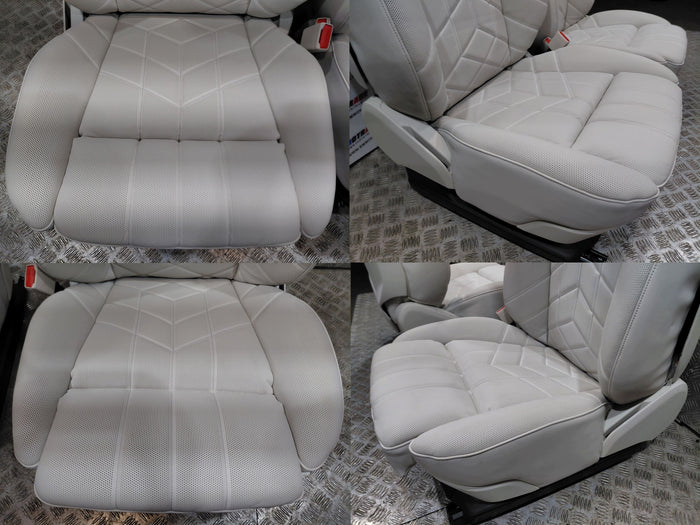 BMW 7-serie G70 – Individual Merino Rauchweiss VDFU kabinesæt – uden airbags