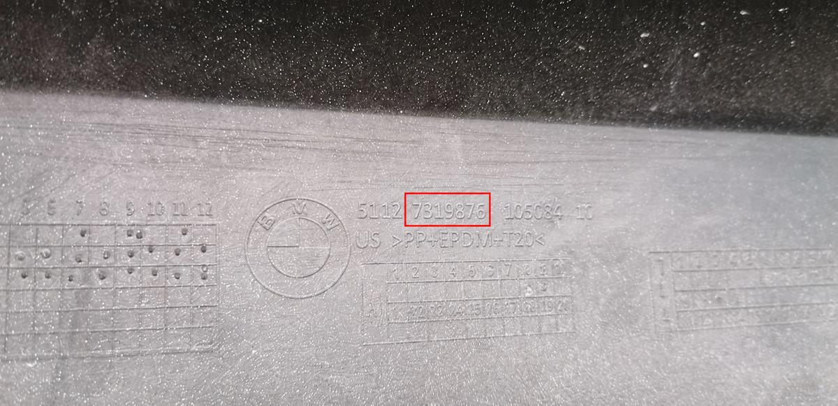 BMW X6 F16 standard bagkofanger – original præget reference 7319876