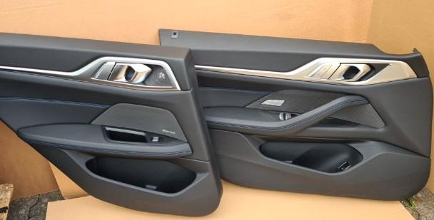 BMW G26 Gran Coupé – sort/blåt Vernasca-sædesæt med memory, varme og fire dørbeklædninger – foto 4