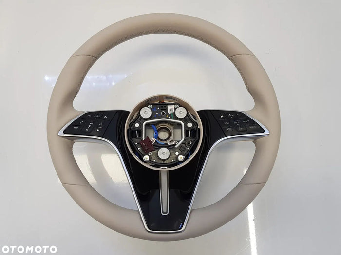 Mercedes W213 facelift – ecru læderrat med padler, A0004609018 8U00