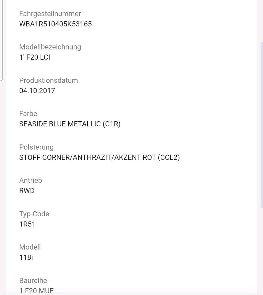BMW F20 LCI – venstre forskærm, C1R Seaside Blue Metallic, med lak- og kantmærker – foto 6