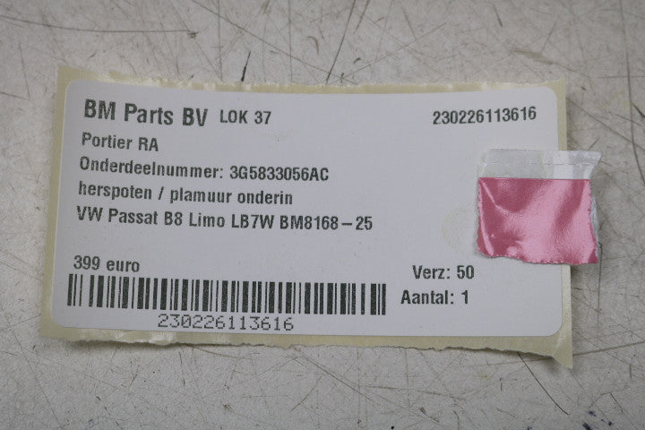 VW Passat B8 sedan højre bagdør – repareret, LB7W, 3G5833056AC – faktisk leverandørvare, foto 9