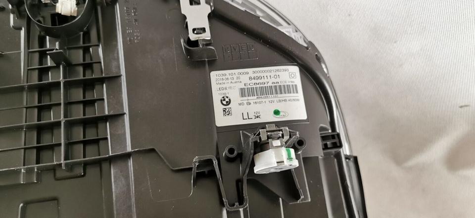 BMW G30/G31 før facelift – venstre ECE LED-forlygte 8499111-01 – originalfoto 8