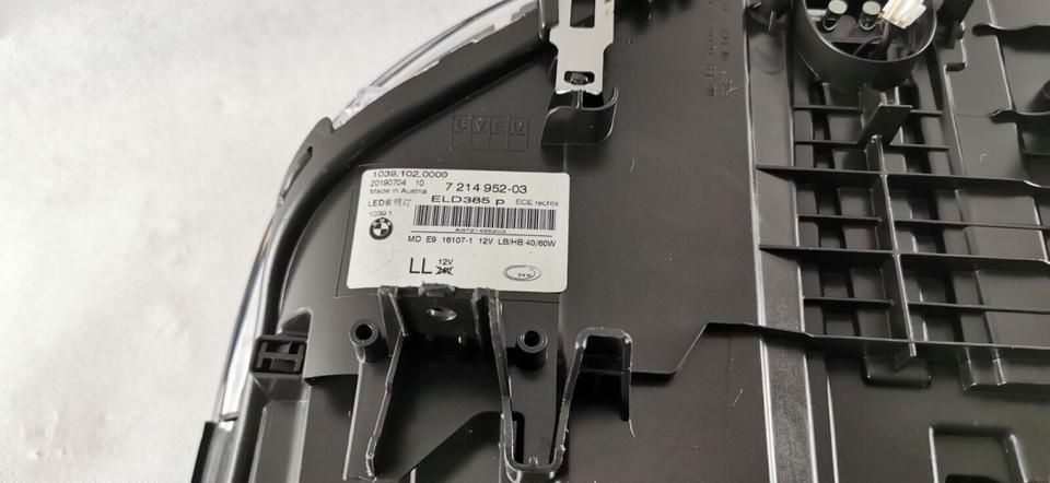 BMW G30/G31 før facelift – højre ECE LED-forlygte 7214952-03 – originalfoto 9