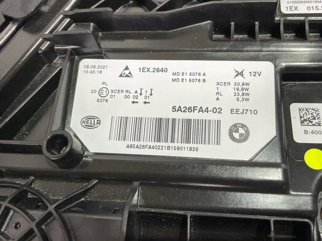 BMW G30/G31 LCI LED – original BMW HELLA 5A26FA4-02 mærkning