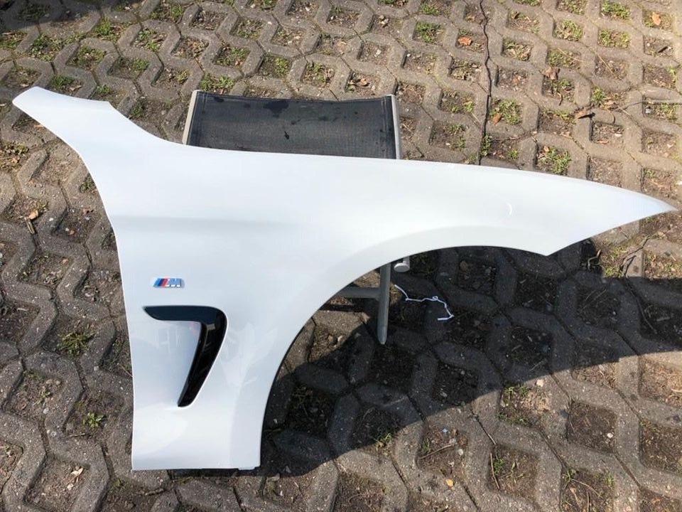 BMW F32 – højre forskærm i hvid med bule, uden Air Breather og emblem – foto 2