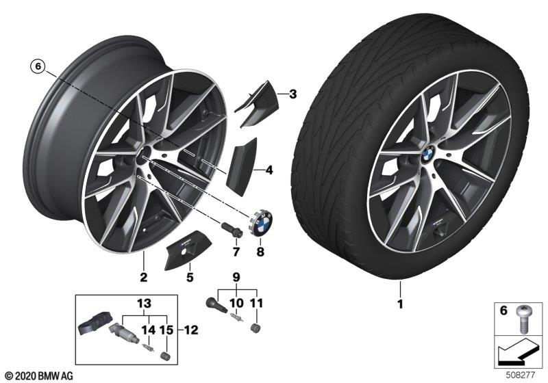 BMW OE 36115A06C36 – 5 Series G30 LCI, 5 Series G31 LCI 20″ – originale fælge
