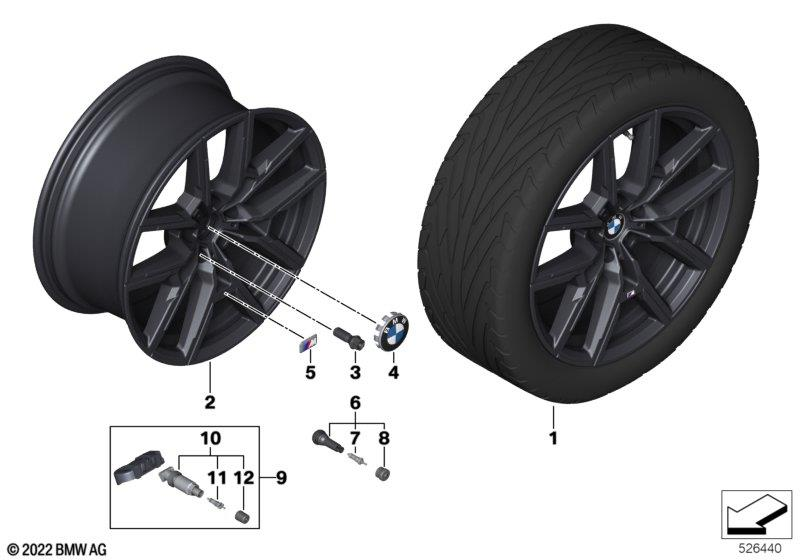 BMW OE 36115A504D7 – 4 Series G26 Gran Coupe, i4 G26 Gran Coupe 19″ – originale fælge