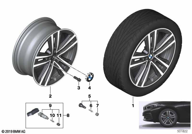 BMW Styling 548 – 1 Series F40, 2 Series F44 Gran Coupe 17″ – originale fælge