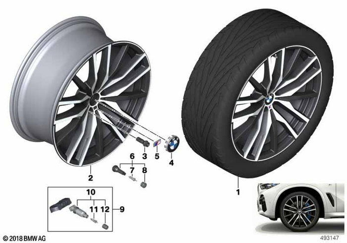 BMW Styling 742M – X5 G05, X5 G05 LCI, X5 G18 22″ – originale fælge