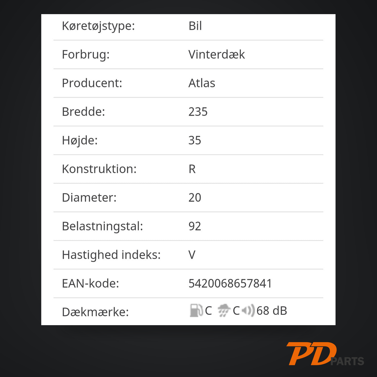 Atlas Polarbear UHP 3 235/35 R20 92V